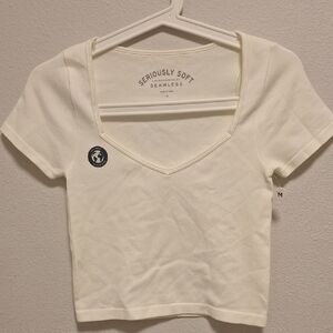 NWT.  Aeropostale Seriously Soft Cream Crop Top.